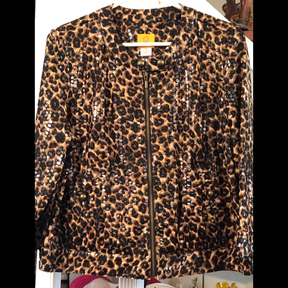 Ruby Rd Jacket Animal 🦒 printZipper Closure